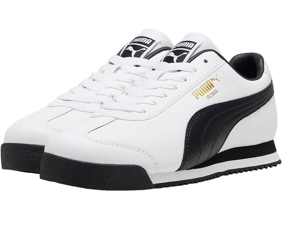 Black white and gold fashion pumas