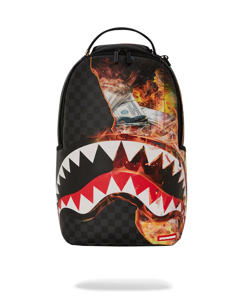 Sprayground Shark Fire Check DLXSV Backpack B6358 – I-Max Fashions