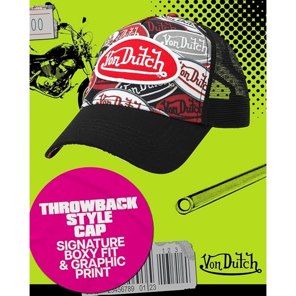 Von Dutch Unisex Monogram Trucker Cap - Retro Snapback Cap  display picture 2