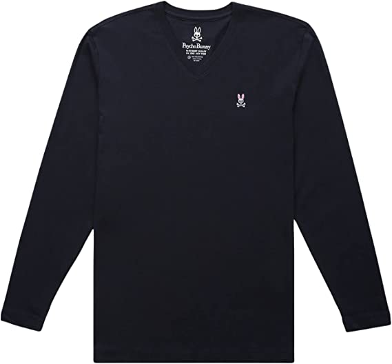 Psycho Bunny Men's Regular Fit Long Sleeve V Neck T-Shirt  I-Max Fashions