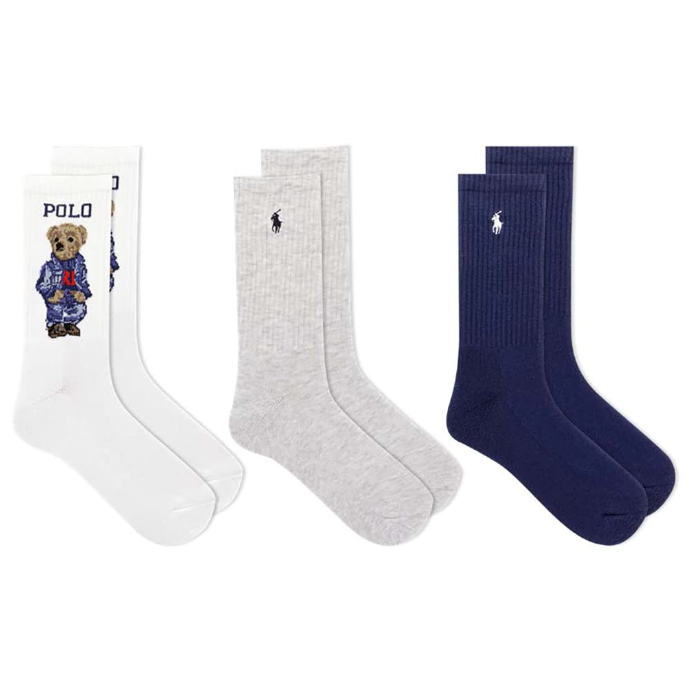 Polo Ralph Lauren Women's 3Pack Americana Bear Crew Socks IMax Fashions