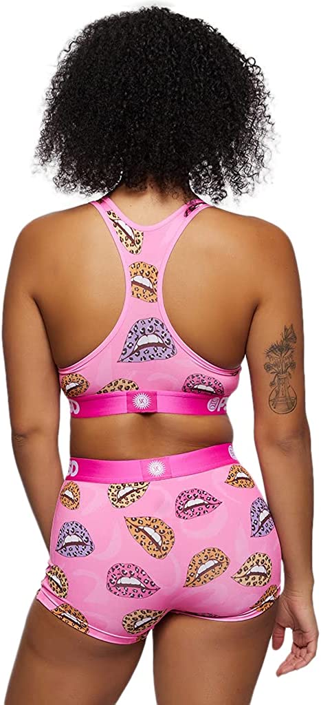PSD Women's Sports Bra with Stretch Fabric - Pink/Sr Cheetah Lips Sb