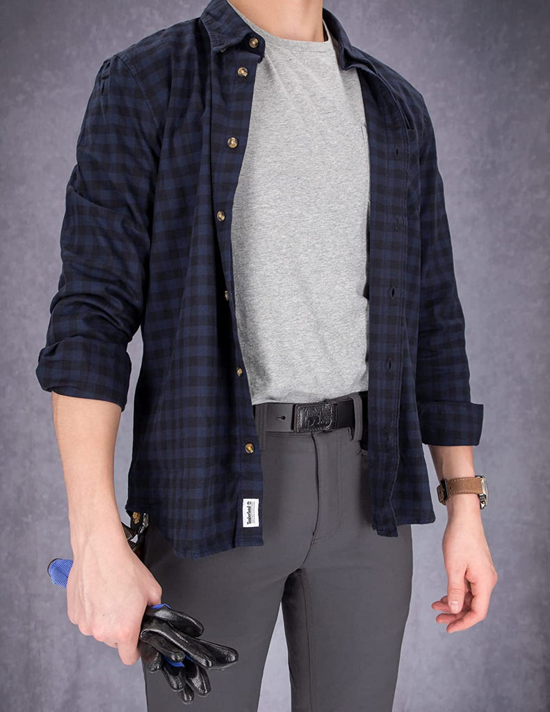 Timberland PRO Men's 38mm Leather NoScratch No Buckle Mechanic Belt