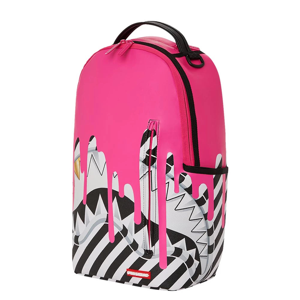 Sprayground Unisex Sharkmouth Pink Drips DLXSVF Backpack 910B4800NSZ Pink/ White