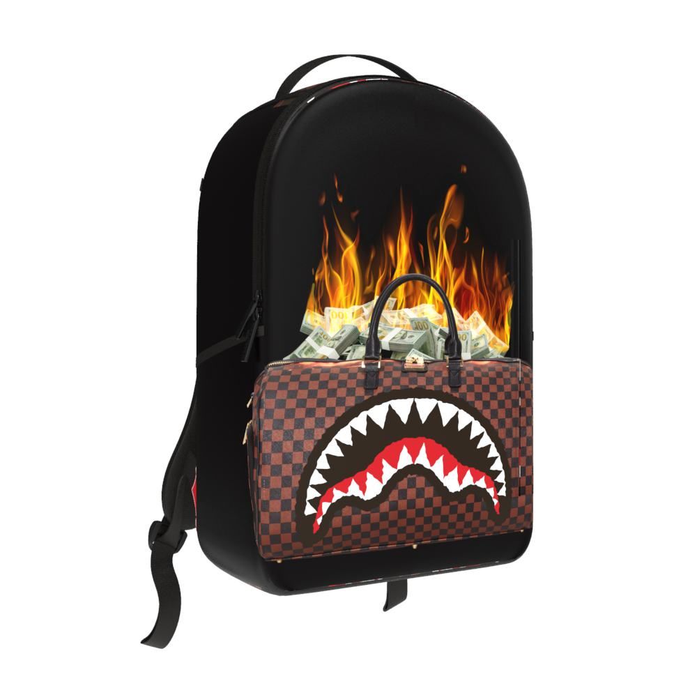 louis vuitton backpack with mouth Sprayground Bag Of Money On Fire Backpack B7675 – I-Max Fashions