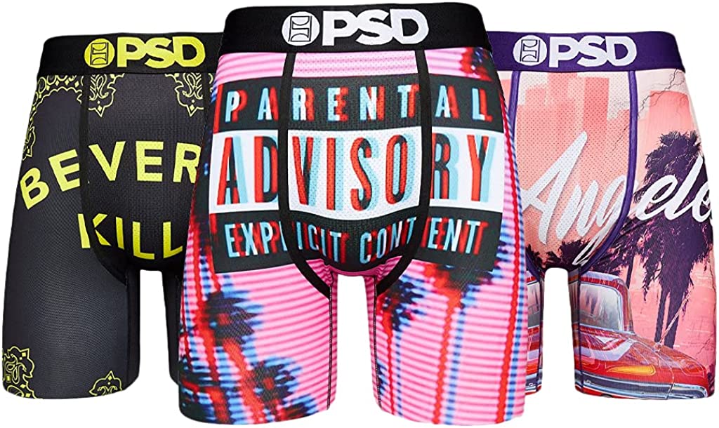 PSD Men's 3-Pack Stretch Elastic Wide Band Boxer Brief - Los Angeles