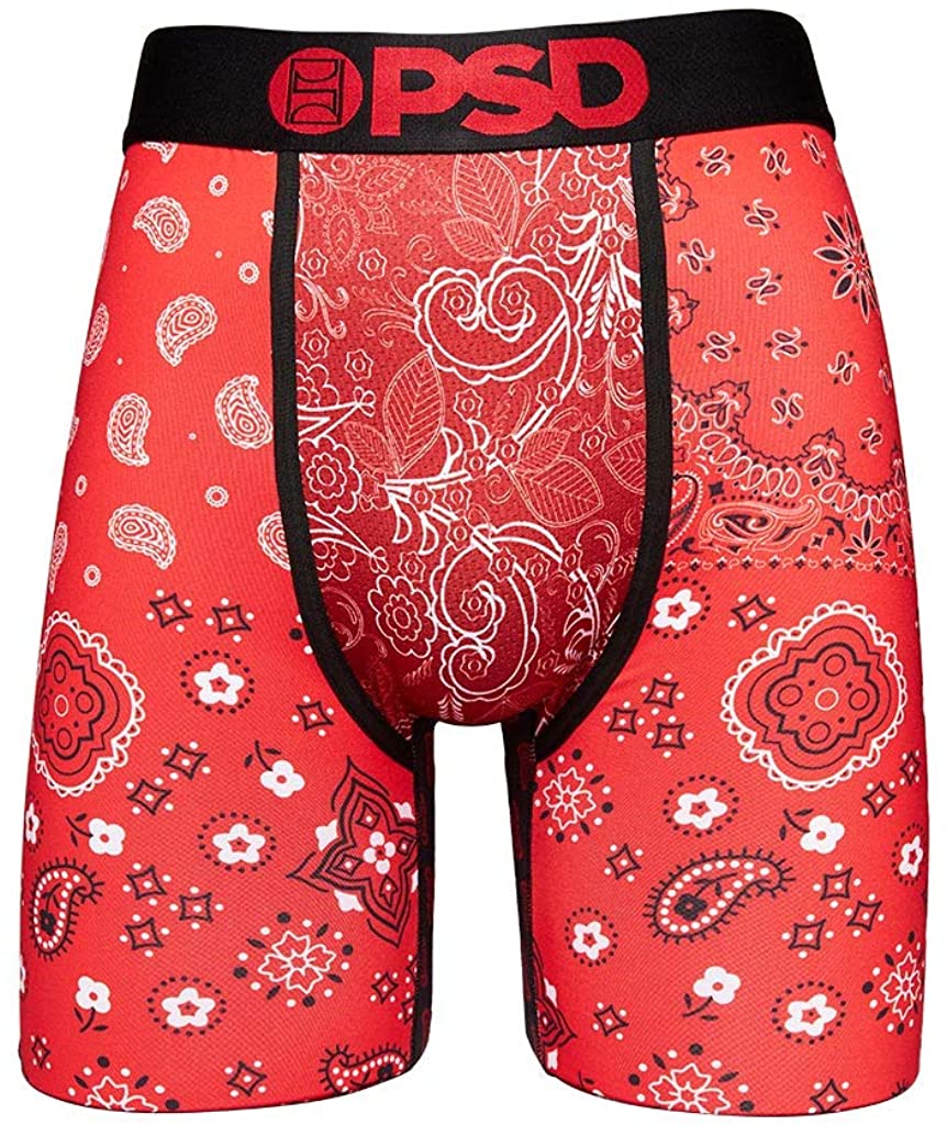 PSD Men's Retro Luxury Boxer Briefs, Red, XL at  Men's
