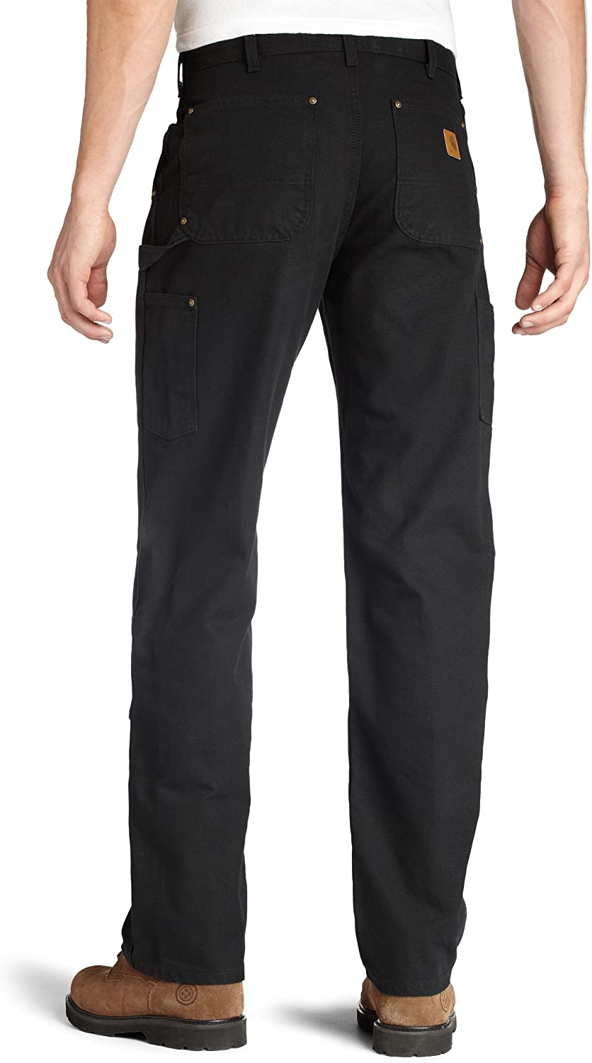 Carhartt Men's Washed-Duck Double-Front Work Dungaree (46x30 Black)