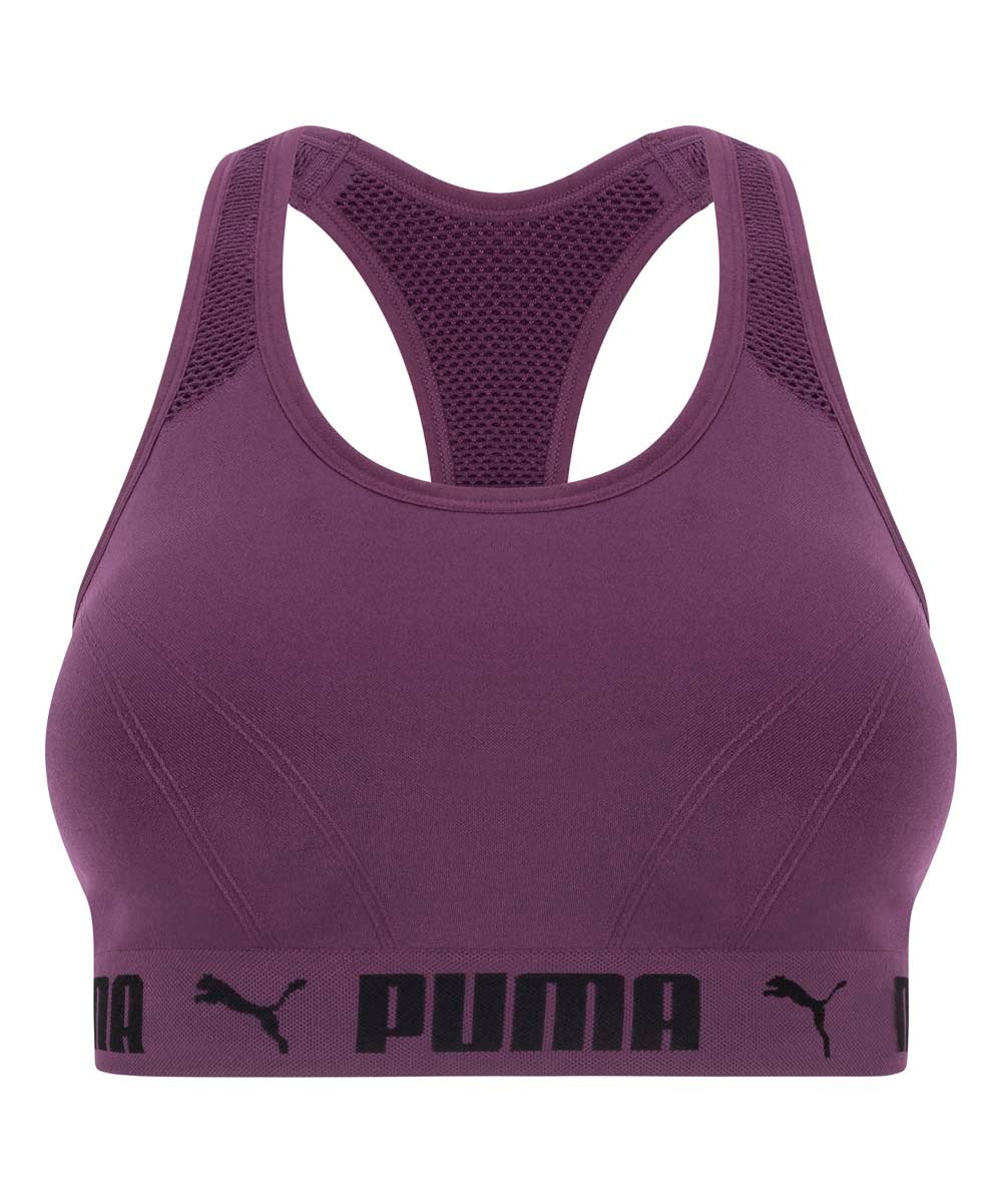 Puma Womens Exhale Ribbed Training Sports Bra Mist L